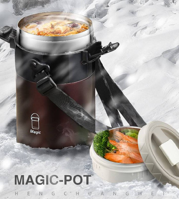 حاوية طعام فاخرة قابلة لاعادة الاستخدام Boîtes à lunch isothermes en acier inoxydable