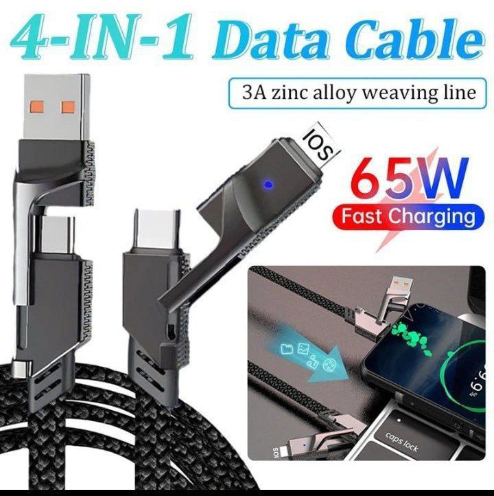 4in1 Data Cable 3A ZINC 65W Fast charging