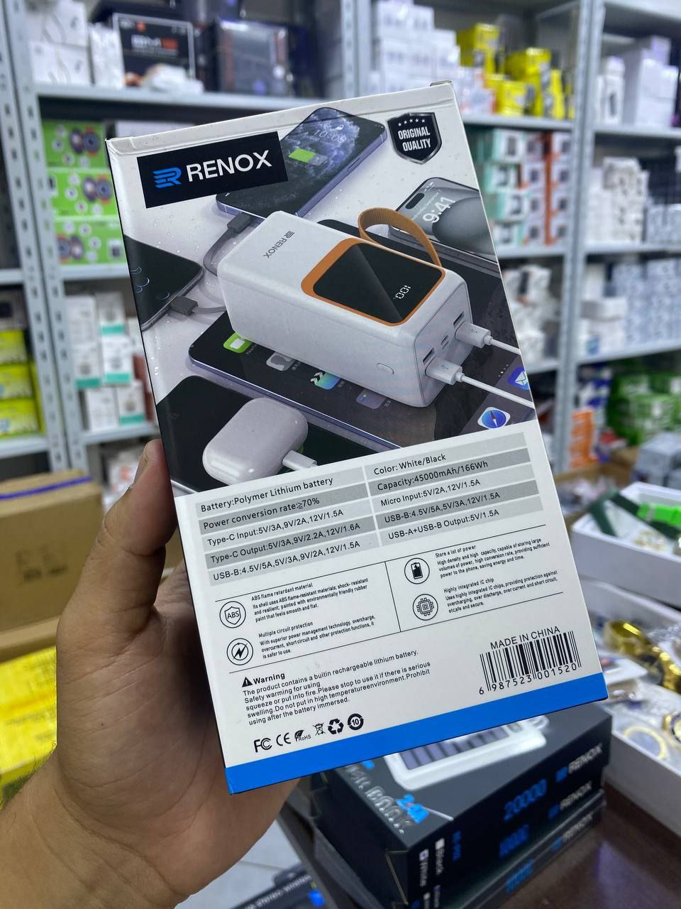 RENOX Power bank Baterie externe 45000mAh 22.5W PD20W RE-P04