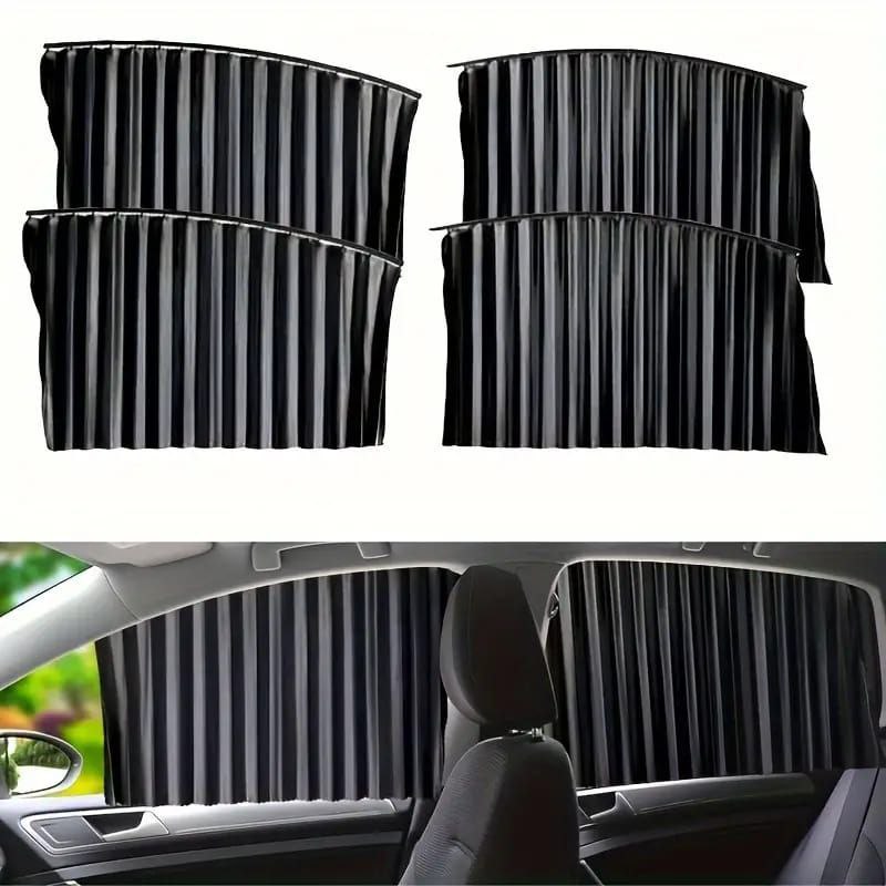 4Pcs Lot de 4rideaux pare-soleil magnétiques de fenêtre pour voiture résistant au soleil