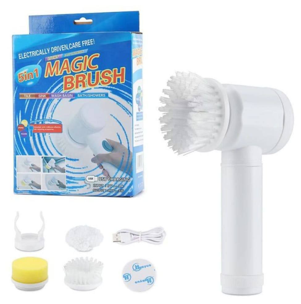 فرشاة تنظيف كهربائية 3في1 لتنظيف المطبخ والحمام Brosse agrave livres electrique multifonctionnelle 5