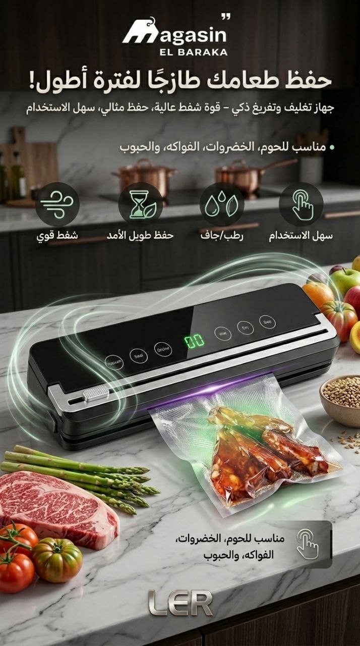 جهاز تغليف بالتفريغ الهوائي أوتوماتيكي Machine scelleuse sous vide automatique
