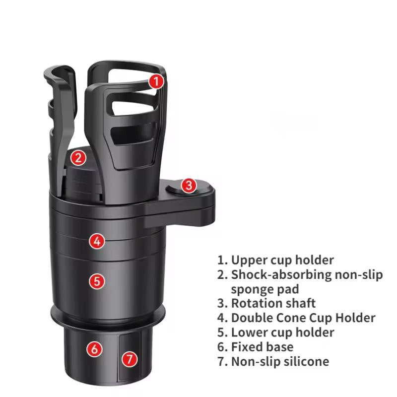 Adaptateur extensible multifonctionnel pour porte-gobelet de voiture, grande capacité