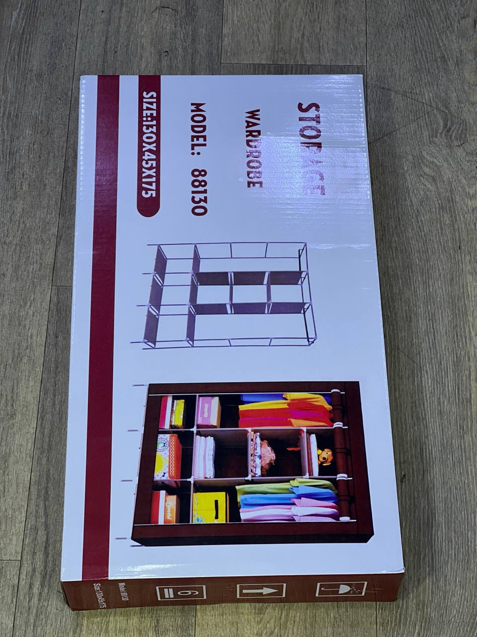 Wardrobe Model 88130130x45x175cm Storage خزانة ملابس متعددة الوظائف مصنوعة من قماش مقاوم للغبار