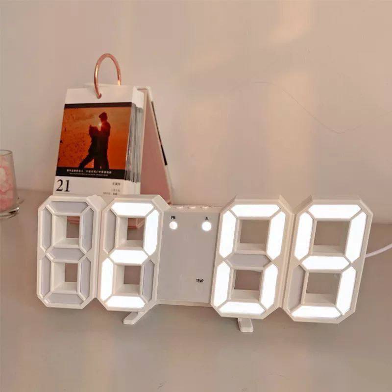 Horloge murale numérique 3D à LED Réveil de bureau moderne avec date