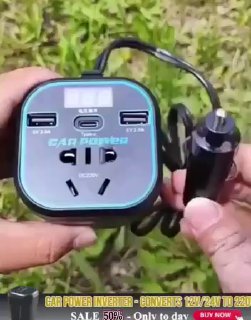 Convertisseur onduleur de voiture 200W Adaptateur 12/24 V vers prise de courant 220 V Chargeur rapide