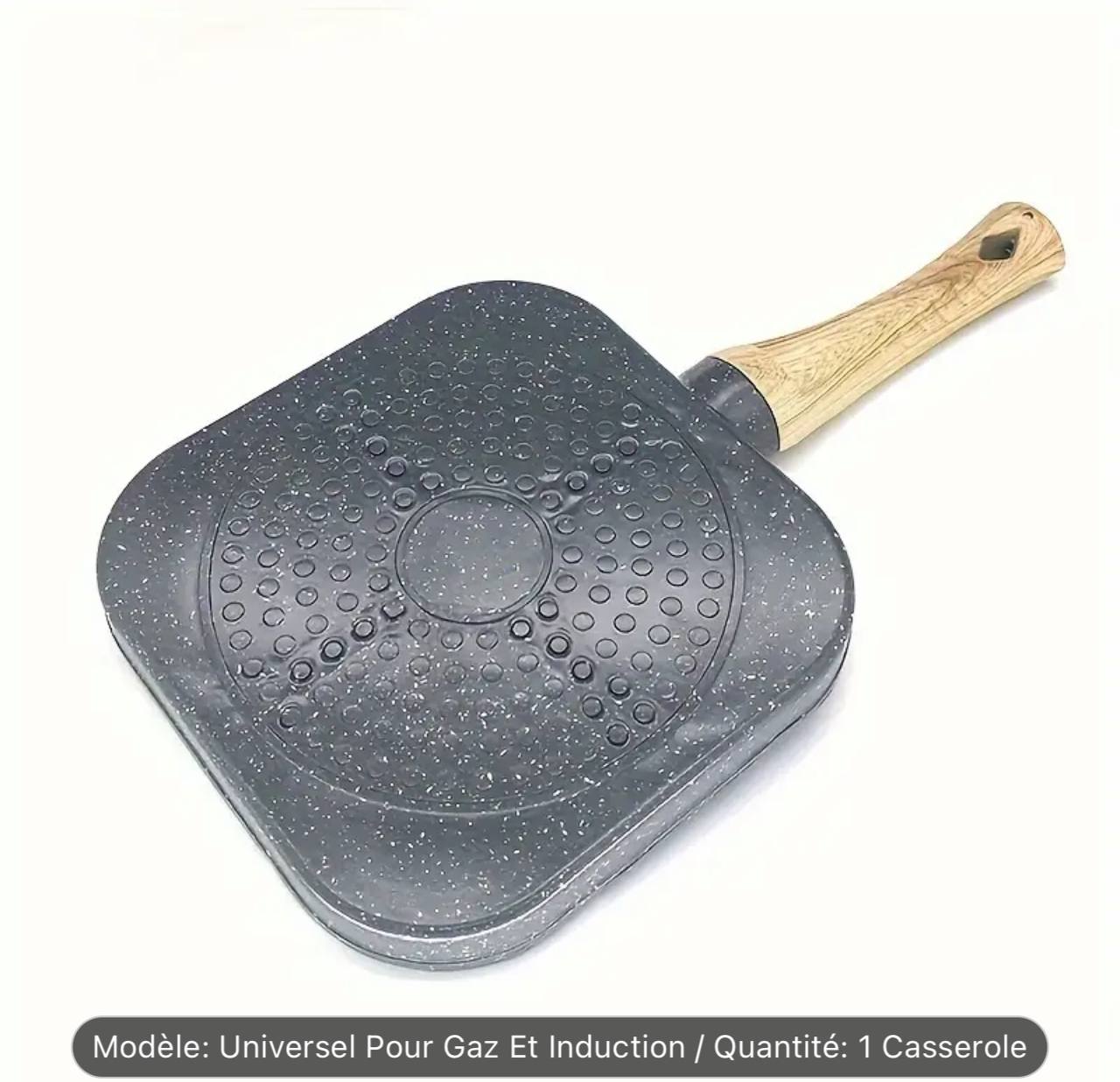 مقلاة متعددة الأغراض ذات 4 فتحات غير لاصقة Poêle Antiadhésive Polyvalente à 4 Trous