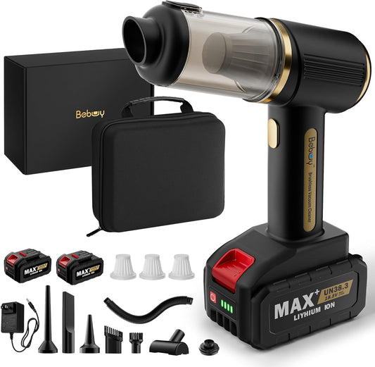 aspirateur à main sans fil 4en1 مكنسة كهربائية صغيرة محمولة لاسلكية قابلة لإعادة الشحن مع بطاريتين