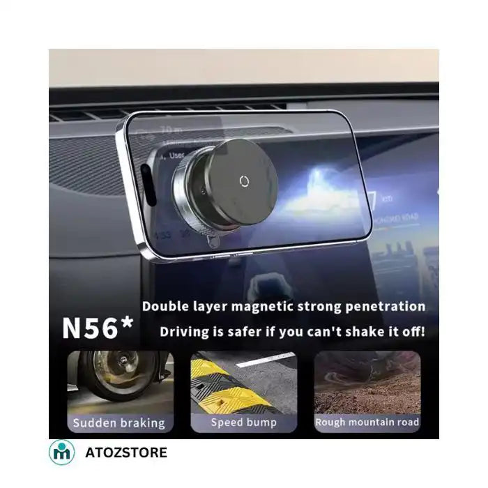 حامل مغناطيسي قوي للهواتف الذكية في السيارة مع دوران كامل Support Smartphone de Voiture Aimant Puissant avec Rotation Complète
