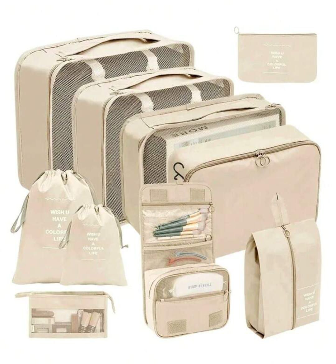 مجموعة مكعبات التعبئة مكونة من 9حقائب سفر قابلة للطي Valises pliables