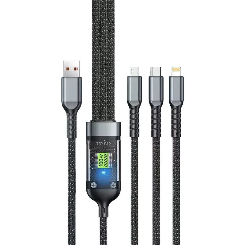 Câble de charge multi-connecteurs 100W 3in1 Fast charging