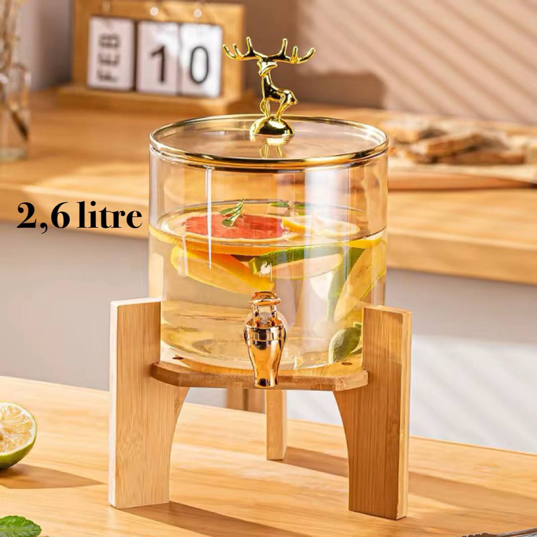 Fontaine a jus 2,6litres en verre transparent