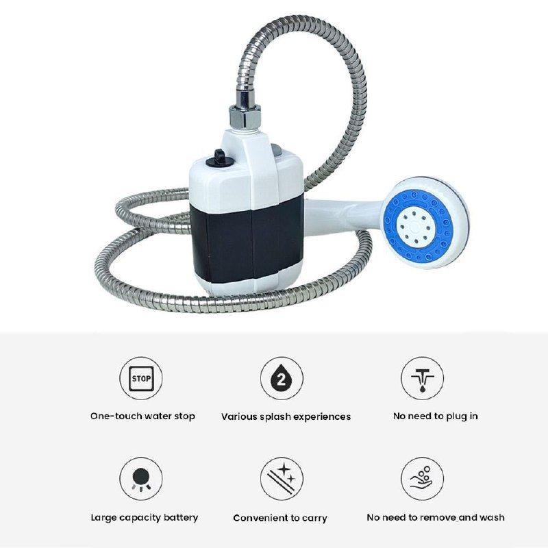Pompe de douche électrique Portable Outdoor Showe camping مضخة دش كهربائية USB من Aste، دش تخييم