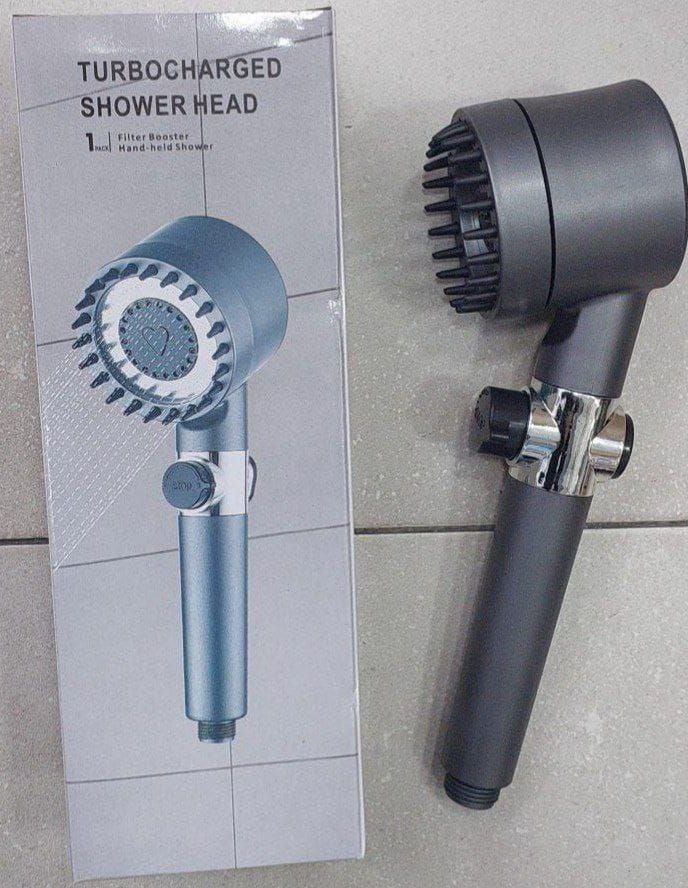 TURBOCHARGED SHOWER HEAD رشاشة دوش رأس دش عالي الضغط مع مرشح مدمج Pommeau de douche haute pression avec filtre intégré Turbocharged Shower Head