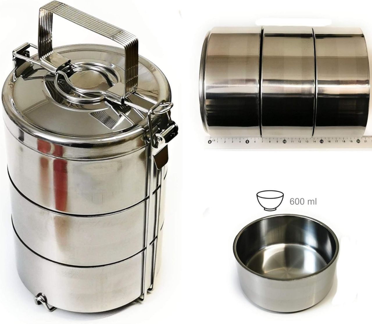 Ensemble de boîtes tiffin en acier inoxydable
