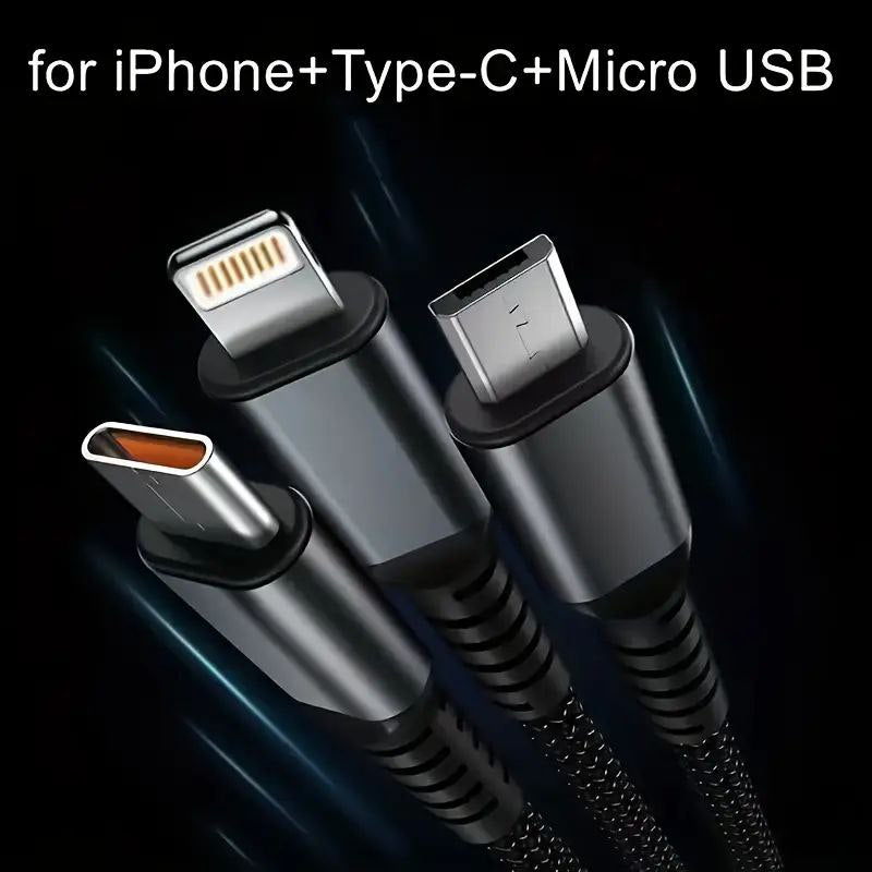 Câble de charge multi-connecteurs 100W 3in1 Fast charging