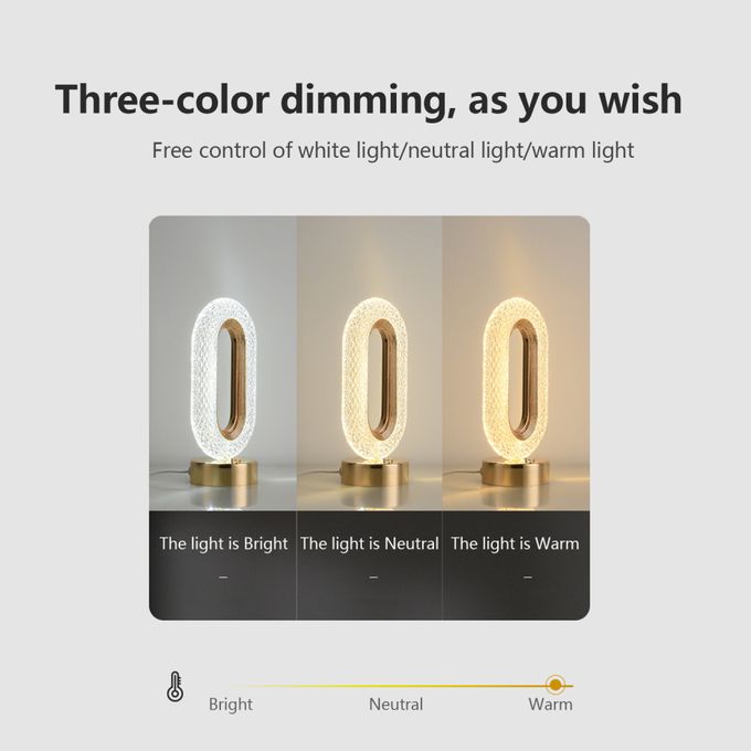 مصباح طاولة فاخر يعمل باللمس بتقنية LED Lampe de Table LED Tactile en cristal de LUXE