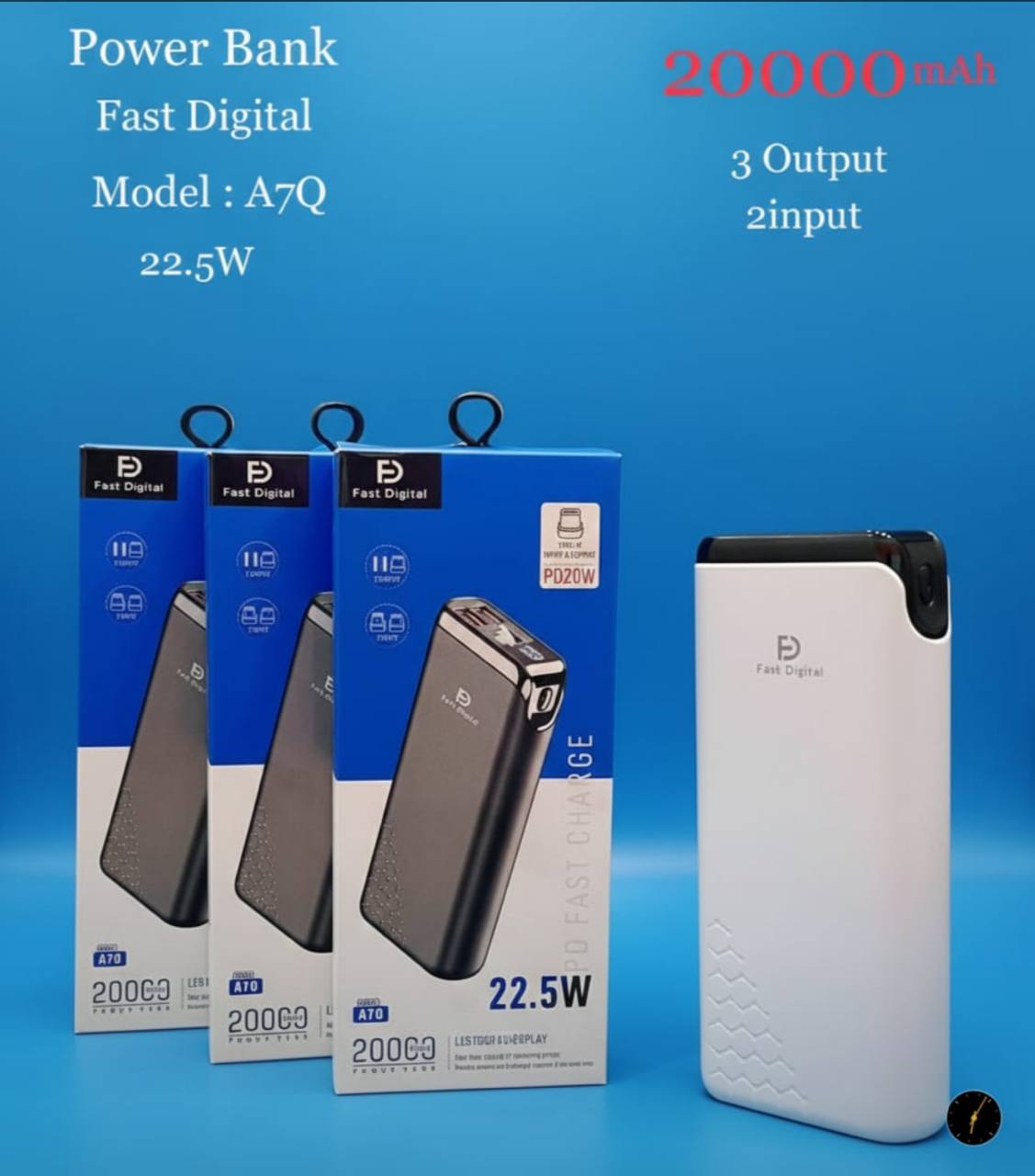 Power bank model A7Q 22.5W 20000MAH