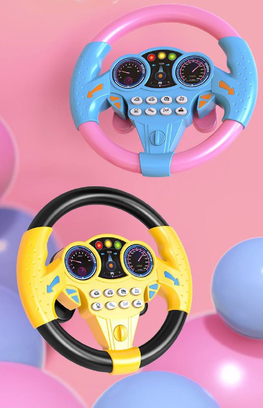 عجلة قيادة محاكاة صفراء للأطفال Volant de simulation jaune pour enfants