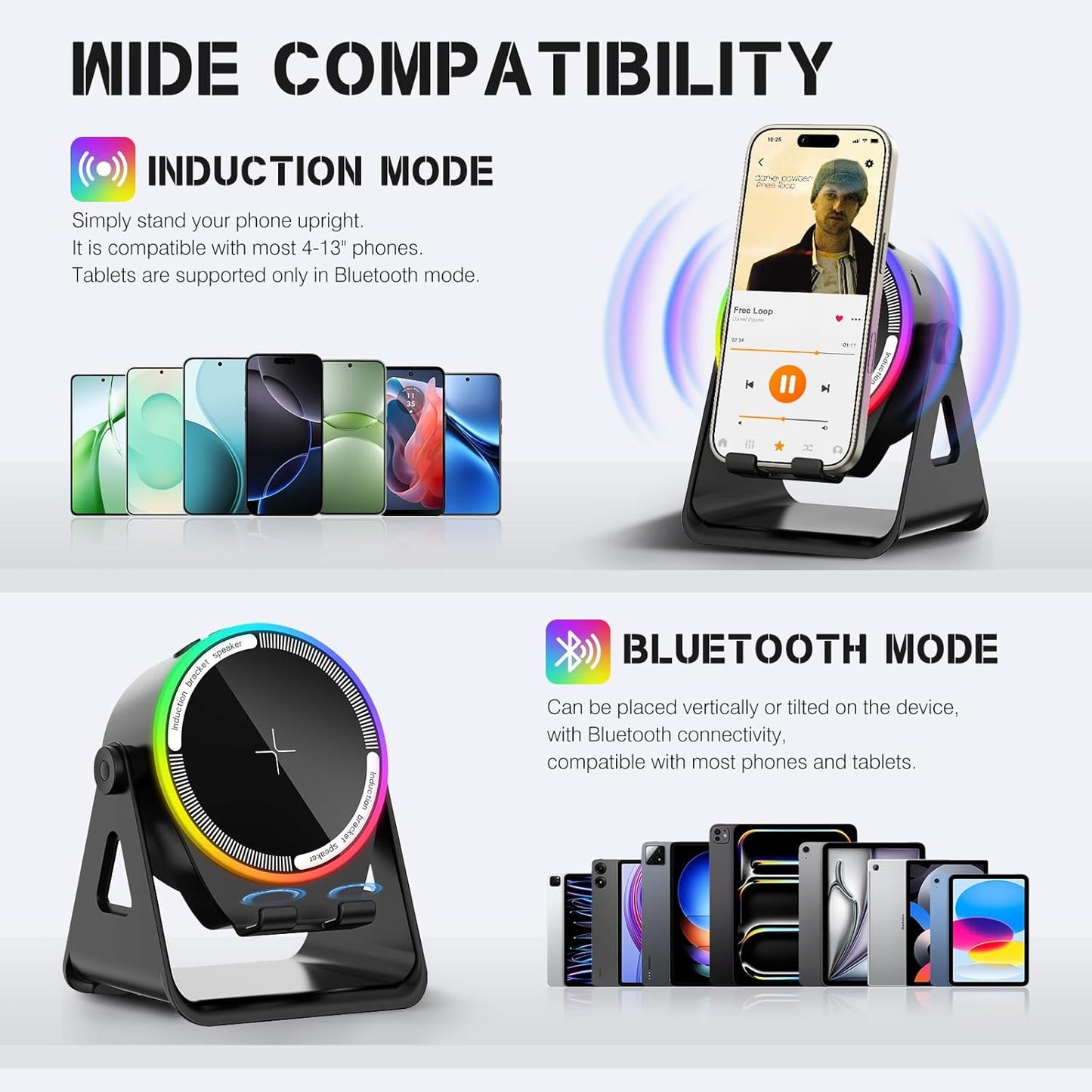 Support audio induction sans fil Bluetooth حامل مكبر صوت الحث اللاسلكي