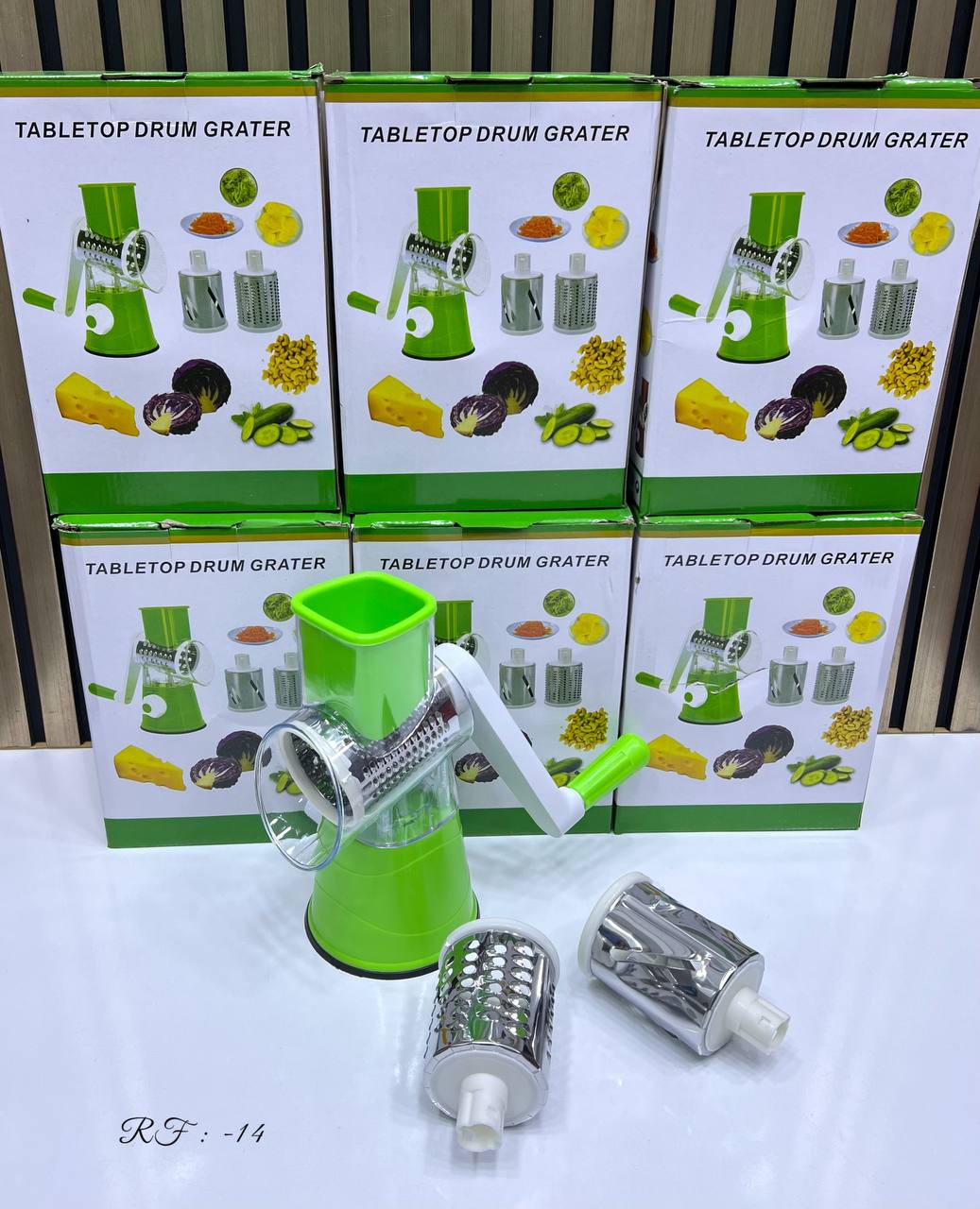 Râpe rotative à fromage et légumes avec 3lames مبشرة طبلية للطاولة