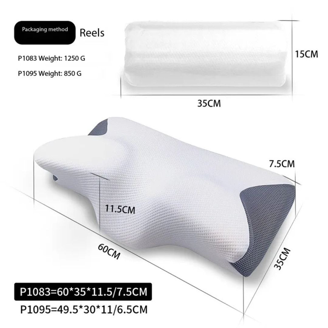 Oreiller orthopédique وسادة تقويم العظام من إسفنج الذاكرة على شكل فراشة، وسادة رقبة ناعمة بطيئة الارتداد