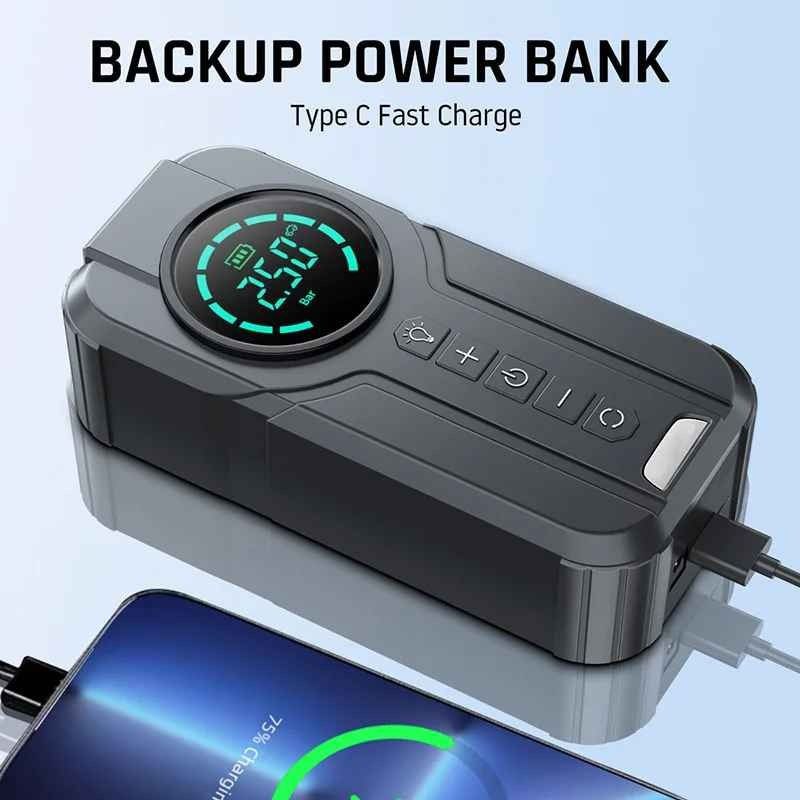 ضاغط هواء للسيارة شاحن بطارية سيارة Fast Inflator Compresseur d'air numérique portable