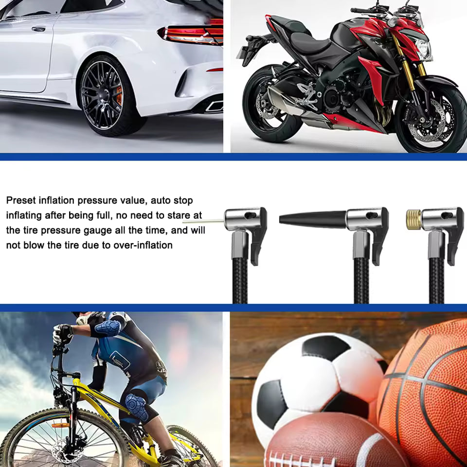 مضخة هواء كهربائية لاسلكية صغيرة محمولة للسيارة والدراجة النارية والدراجة الهوائية والبالون Mini pompe à Air électrique Portable sans fil, pour voiture, moto, vélo, ballon
