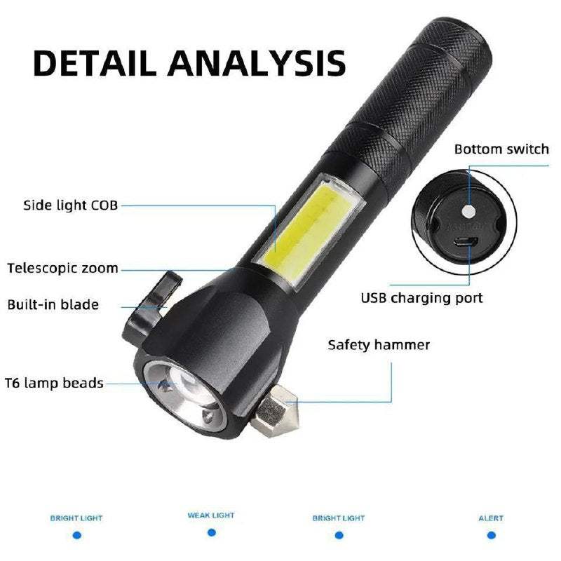 مصباح مطرقة قابل للشحن كابل Usb