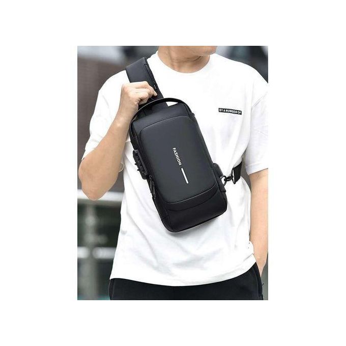 Sac de poitrine multifonction pour homme, sac à bandoulière étanche حقيبة صدر متعددة الوظائف للرجال