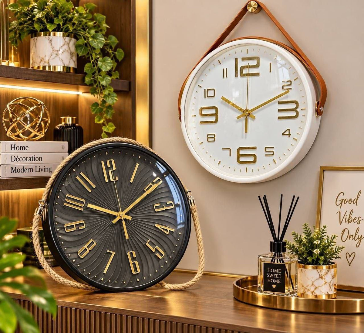 ساعة حائط مزودة بحزام Horloge murale avec ceinture