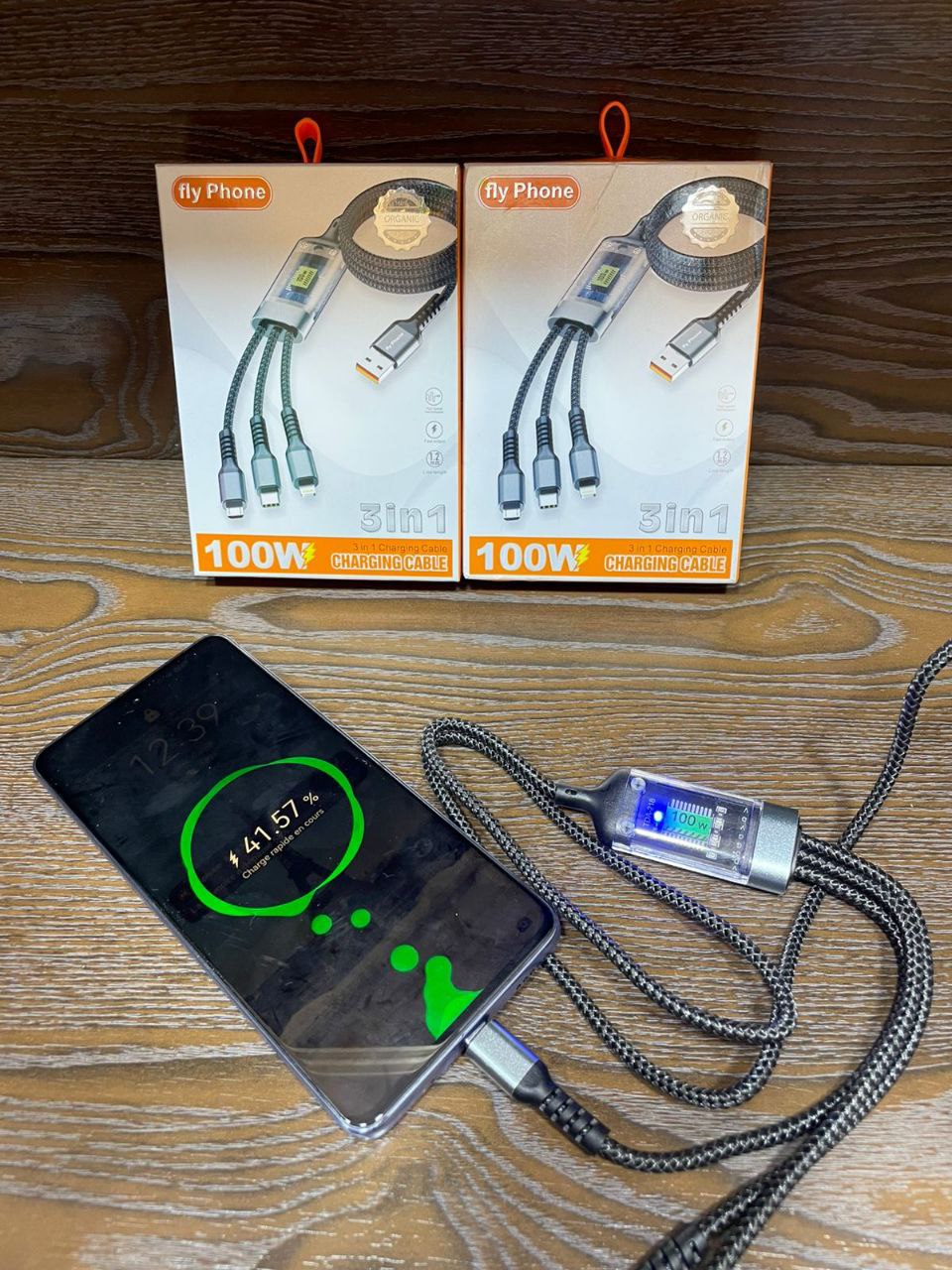 Câble de charge multi-connecteurs 100W 3in1 Fast charging