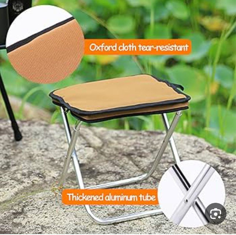 Tabouret Camping Pliable Ultra-Léger – Charge 180 Kg, Siège Portable Pour Randonnée, Pêche, Plage, Jardin & BBQ
