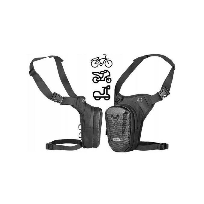 cuisse taille moto pour homme Coque rigi Noir Pochette voyage pour les voyages en plein air, la pêche, la randonnée, le cyclisme