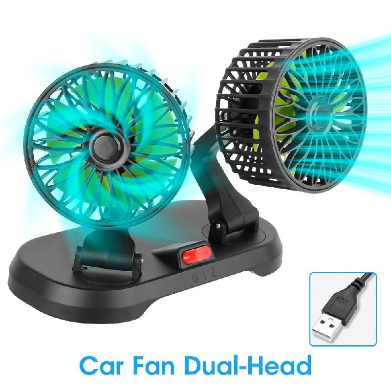Car fan dual head