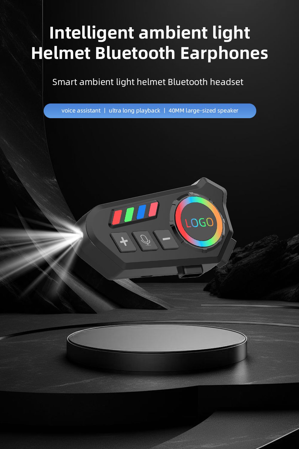 Bluetooth Casque Moto Sans fil LED سماعة رأس ذكية للدراجات النارية