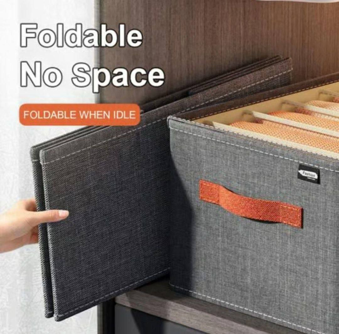 Boîte de rangement pliable en tissu avec poignées صندوق تخزين قماشي قابل للطي بمقابض