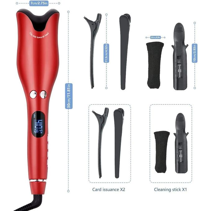 Fer à friser automatique professionnel avec LCD مكواة تجعيد الشعر الأوتوماتيكية الاحترافية مع شاشة LCD