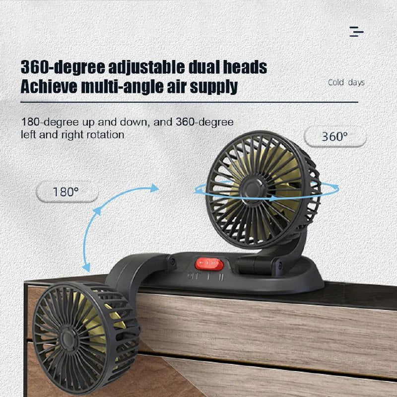 Car fan dual head