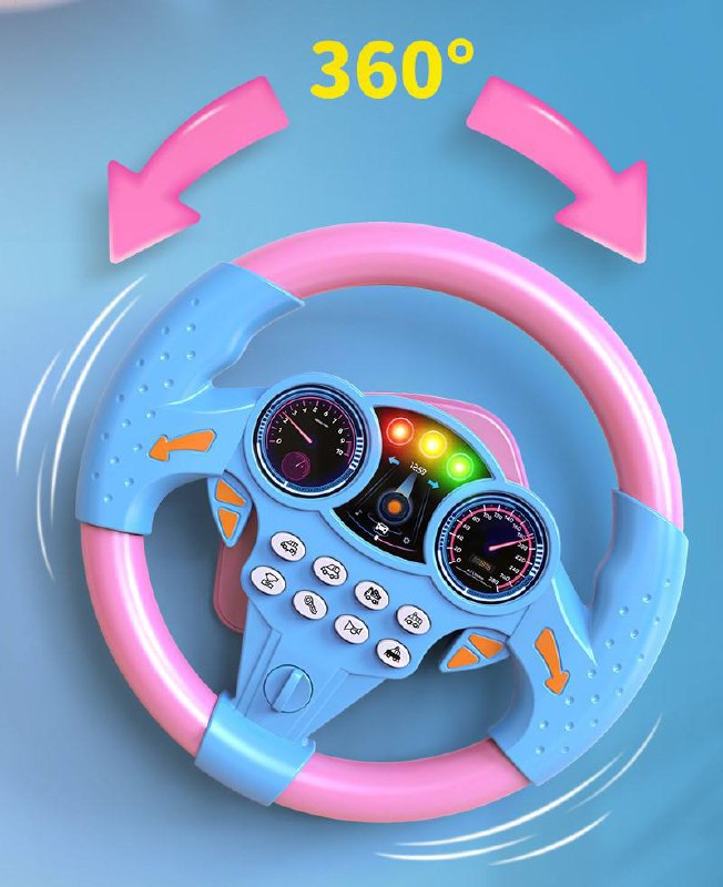عجلة قيادة محاكاة صفراء للأطفال Volant de simulation jaune pour enfants