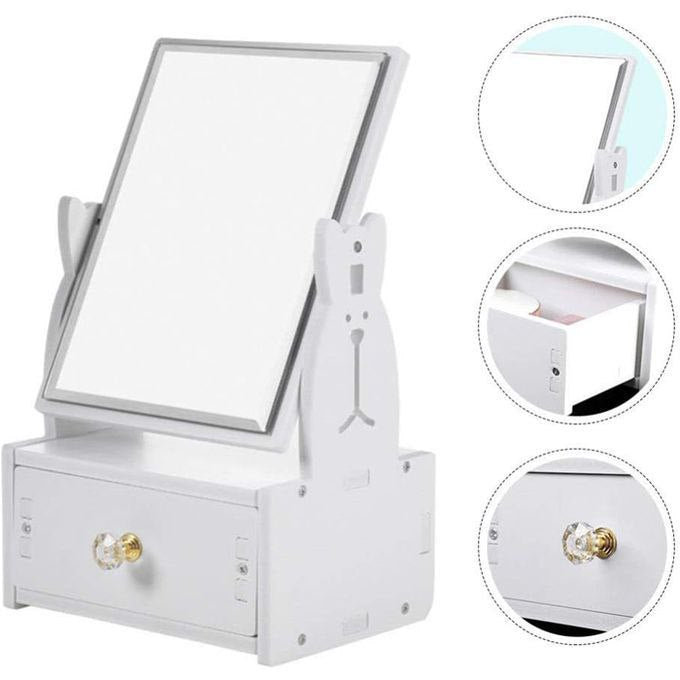 Miroir de maquillage de bureau avec tiroirs مرآة مستحضرات تجميل مرآة مكياج سطح المكتب