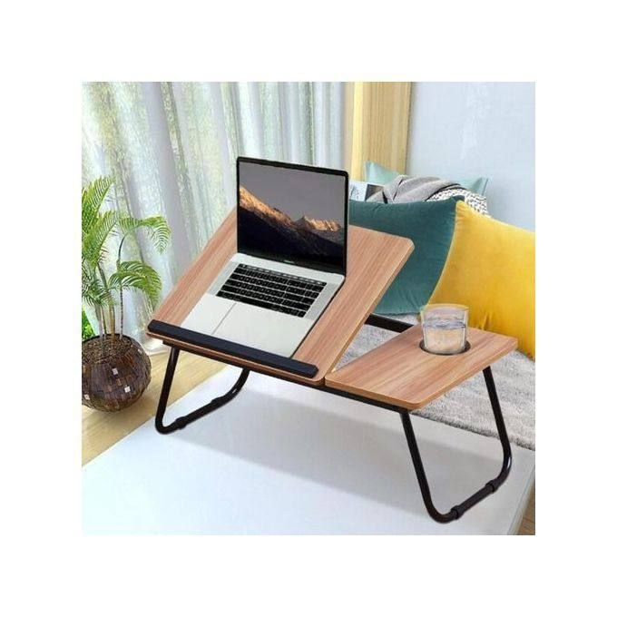 طاولة كمبيوتر محمول قابلة للطي مع وظائف متعددة Table de lit Support réglable et pliable, en MDF et métal