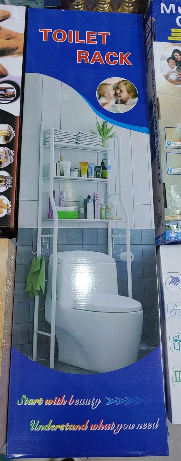 Toilet rack Étagère de Salle de Bain 3 Niveaux au-dessus des Toilettes رف حمام ثلاثي الطبقات فوق المرحاض