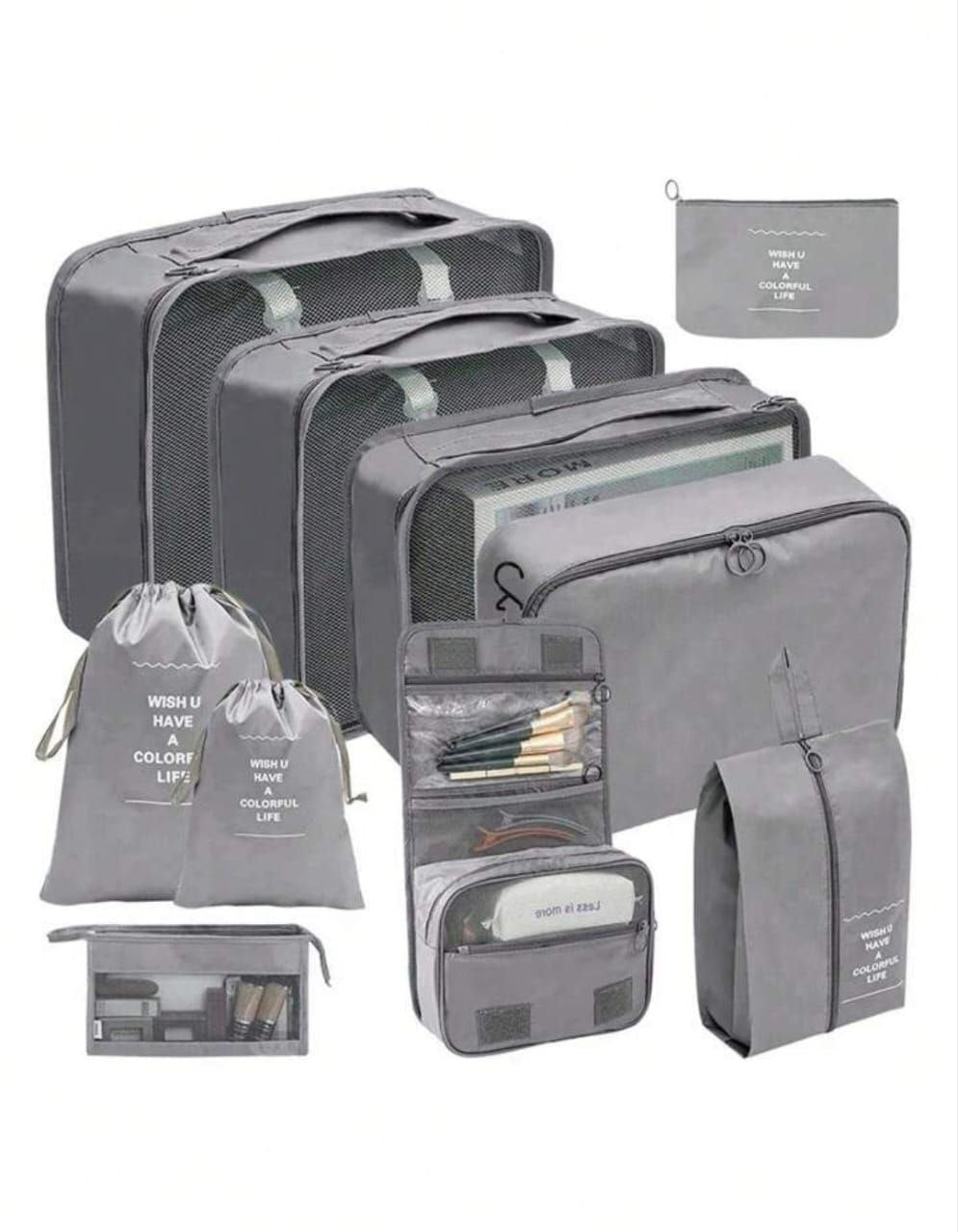 مجموعة مكعبات التعبئة مكونة من 9حقائب سفر قابلة للطي Valises pliables