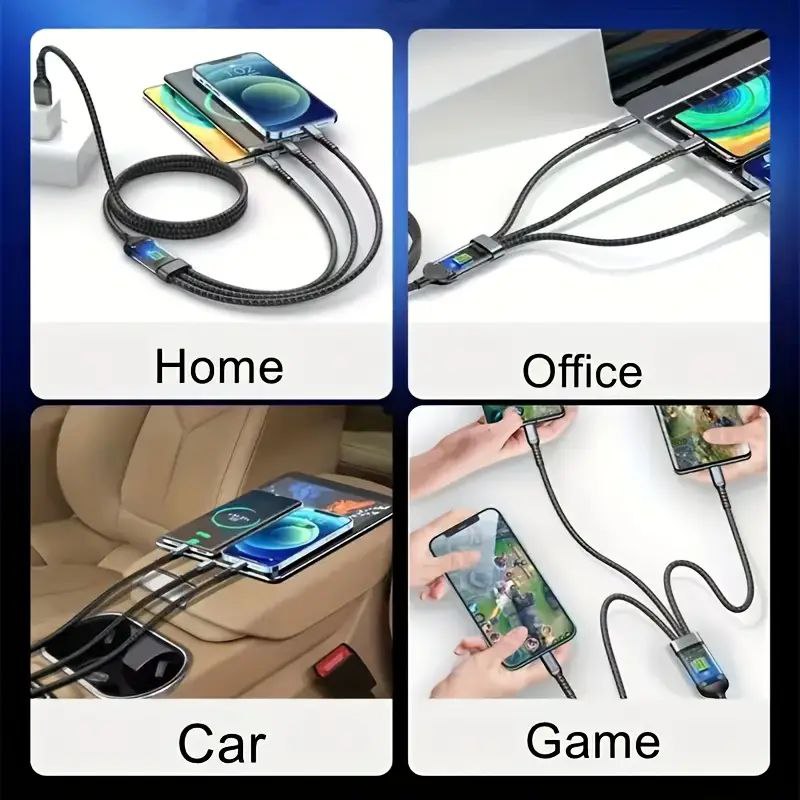Câble de charge multi-connecteurs 100W 3in1 Fast charging