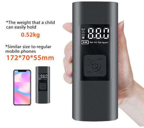 Smart Portable Air Compressor 10 Bar منفاخ هواء ذكي محمول للسيارات والدراجات