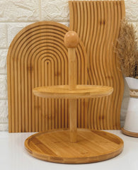 Présentoir de gateaux en bois de bamboo