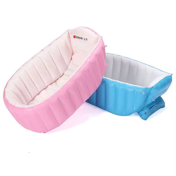 Baignoire gonflable pour bébé avec un coussin antidérapant central حوض استحمام قابل للنفخ للأطفال مزود بوسادة مركزية مانعة للانزلاق