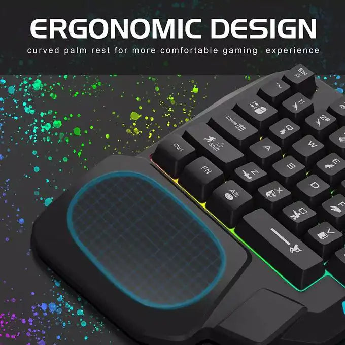 لوحة مفاتيح ألعاب بيد واحدة VENCOR K601 RGB Clavier Gaming Monomains