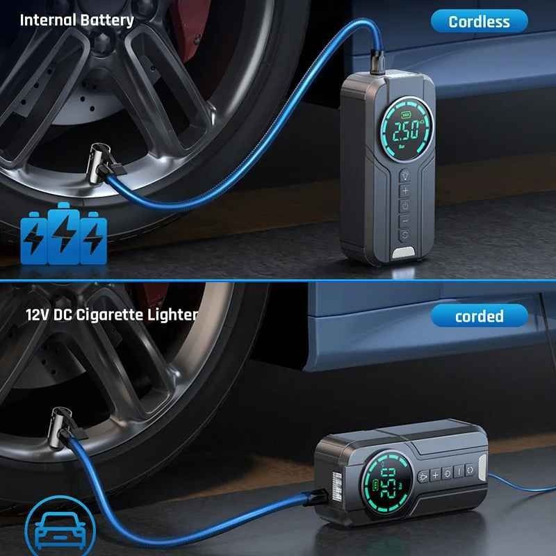 ضاغط هواء للسيارة شاحن بطارية سيارة Fast Inflator Compresseur d'air numérique portable